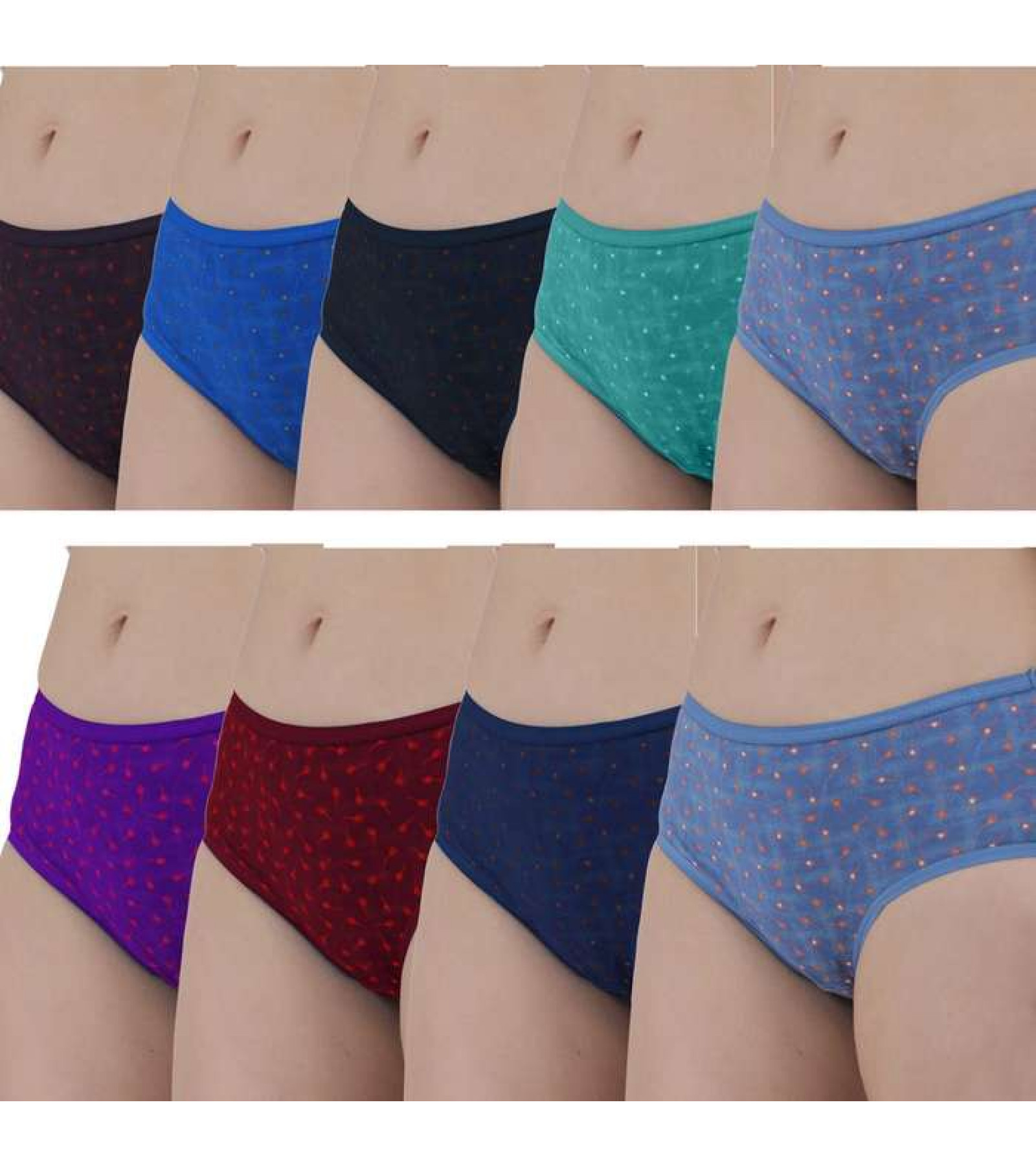 Vink Multicolor Womens Printed Panties 9 Pack Combo | Multicolor Outer Elastic